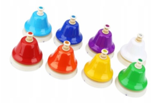 MONTESSORI DIATONICKÉ LISOVANÉ ZVONKY - Farebné - MHB-08 BUM C - 8 kusov