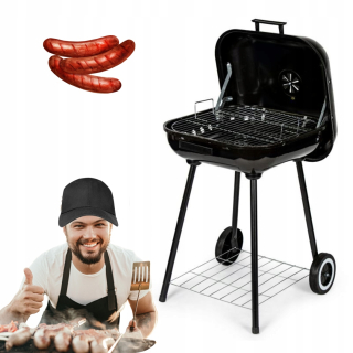 Záhradný gril s vekom prenosný na kolieskach