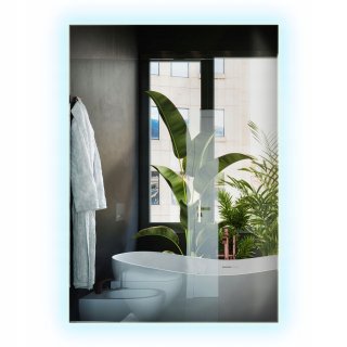 Závesné veľké LED zrkadlo 100x70 cm obdĺžnik do predsiene XXL