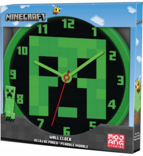 Detské hodiny do izby - Nástenné hodiny 25cm Minecraft MIN3018 Ki