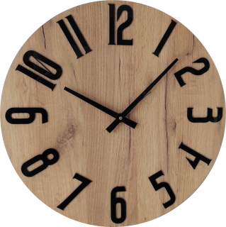 Hodiny - Craft Oak Wall Clock Gold Oak veľký podkrovie 50