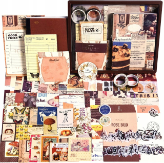 Nálepky pre deti - Sada vintage príslušenstva zo scrapbookingu