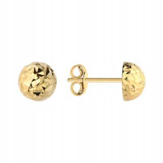 Zlaté náušnice HALF GALL DIAMOND 5MM pr.585