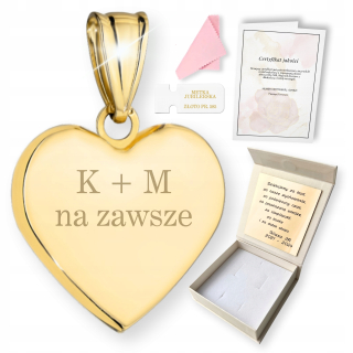 Zlatý prívesok srdiečko s gravírovaním ako darček VAŠE GRAVÍROVANIE pr. 585