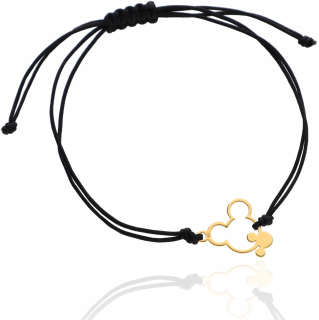 Zlatý šnúrkový náramok MICKEY MOUSE COLORS BOX strieborný 925