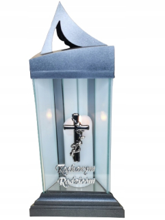 LED lampáš na hrob R-100L „Milovaným rodičom“, 37 cm