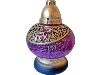 Kahance na hroby - Sviečka sviečka lampa mozaiky Purple+príspevok