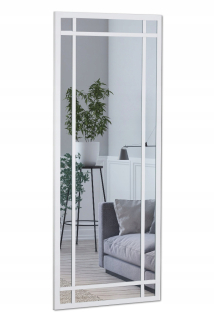 Podkrovné zrkadlo so zasklievacími lištami 135x55 priemyselná biela