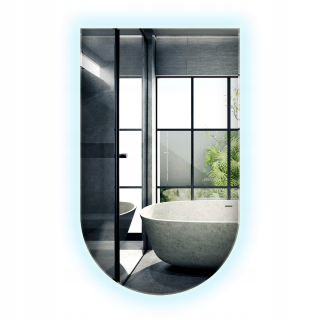 Osvetlené nástenné zrkadlo v kúpeľni v škandinávskom štýle Loft 90 cm