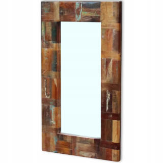 Zrkadlo s rámom z recyklovaného dreva, 80x50 cm