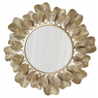 MARIGOLD okrúhle zrkadlo ozdobné Glamour metalwork zlato 89,5 cm