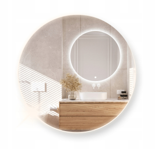 Okrúhle zrkadlo, osvetlené LED, 100 cm, RIAU, s dotykovým spínačom