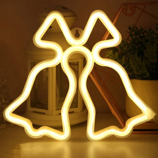 XXL LED NEÓNOVÝ ZVONOVÝ ZVON VIANOČNÁ OZDOBKA TEPLÁ BIELA 60CM VEĽKÁ
