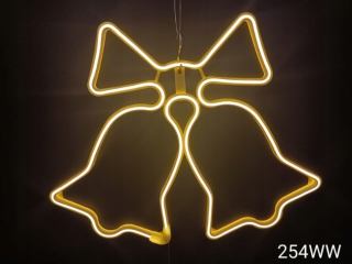 Vianočná dekorácia Zvončeky na saniach NEON Teplá biela 254WW