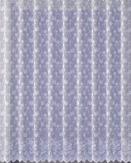 Klasická biela záclona z žakárového materiálu, nízka údržba