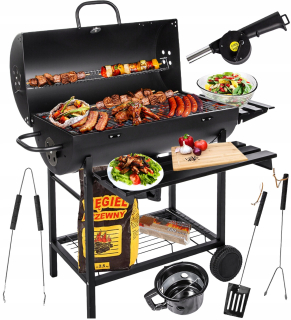 ZÁHRADNÝ GRIL NA KOLESÁCH NA UHLIE, POLICE, BBQ BRIKETY GRIL, GRILL&CHILL