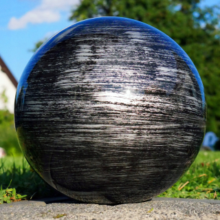 Záhradná guľa Era čierno-strieborná 22 cm