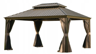 ZÁHRADNÝ ALtánok PREMIUM TVRDÁ STRECHA ARBOR PERGOLA 3,65x4,85 CORCIANO
