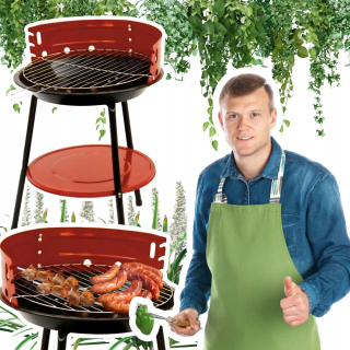 ZÁHRADNÝ GRIL 36 CM ĽAHKÝ PRÍRUČNÝ PEVNÝ IDEÁLNY NA VÝLETY