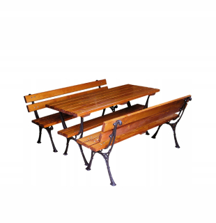 Drevená lavica s operadlom 160 x 56 cm