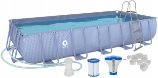 ZÁHRADNÝ RÁMOVÝ BAZÉN 540x250x100cm 16V1 SET VEĽKÝ MASIVNÝ SILNÝ