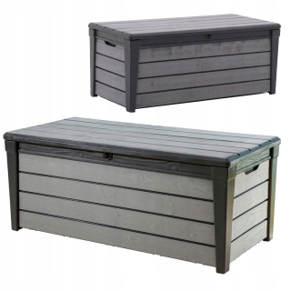 Plastový záhradný box, 455 l, sivý