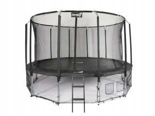Záhradná trampolína Jumpi 487cm/16FT Maxy Comfort čierna s vnútornou sieťovinou