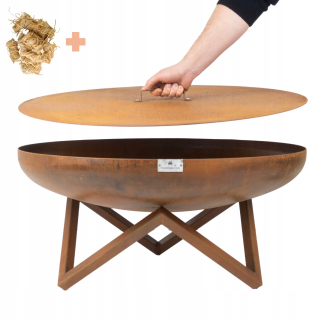 Ohnisko s vekom Záhradná súprava Hlboká misa 100 cm Corten Steel 3 mm