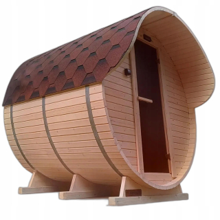 Záhradná sauna sudového typu 2,4 m so strechou, zmontovaná alebo si urobte svojpomocne