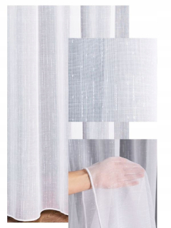 Moderná biela záclona s efektom dažďa a riasiacou páskou, 200x260 cm