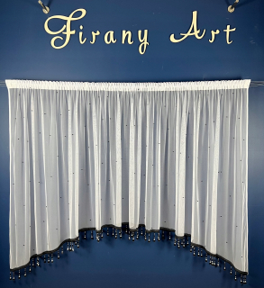 Záves Perełki s čiernymi perlami a zirkónmi 150x300