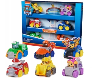 Sada 6 áut Paw Patrol s figúrkami pretekárov Pup Squad