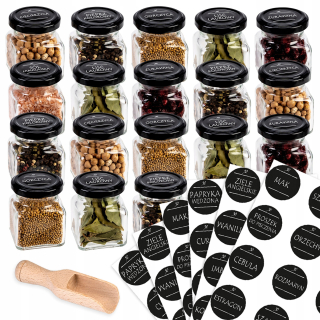 20x jar 120 ml 60x štítkov štítkov pre korenie