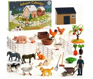 Adventný kalendár - Vianočný adventný kalendár pre deti farmy