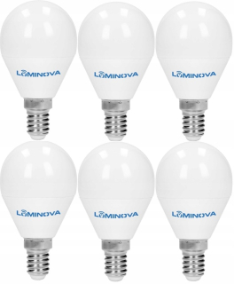 Luminova LED žiarovky E14, 6 W, 3 000 K, súprava 6 ks