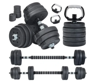 Nastaviteľné bitúmenové činky Majestic Sport sada činiek s činkou 2x10 kg