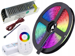 Sada 5m 300 LED pilotné páske napájacie napájanie RGB + biela