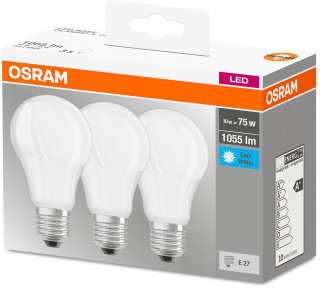 LED žiarovka E27 10W = 75W 1055LM 4000K OSRAM 3PAK