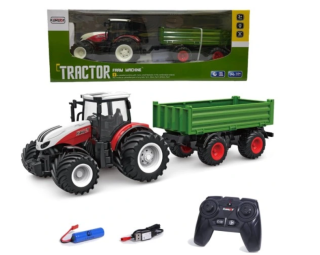 Veľký traktor s diaľkovým ovládaním prívesu
