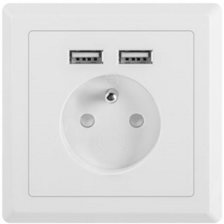 230V + 2x USB 2.1A ZÁSUVKA ELEKTRICKÁ ZÁSUVKA