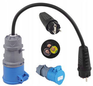 Redukcia kempingu adaptéra 16A 230V Podľa