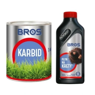 Súprava proti krtkom – Karbid 1 kg a tekutý odpudzovač