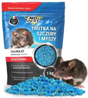 Veľmi silná otrava na potkany a myši – granulát BRODIFAKUM 1 kg NO PEST