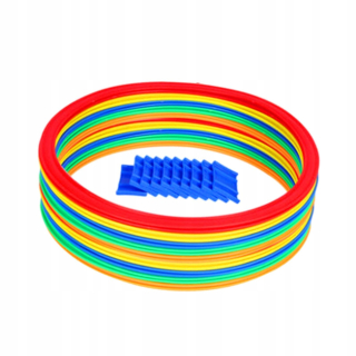 d-Hopscotch Rings Hra s konektormi Detské farebné krúžky 28 cm 10 krúžkov