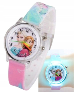 Detské hodinky pre deti dievčenské, FROZEN, ELSA, LED