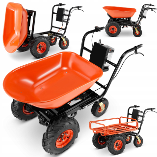 Elektrický stavebný fúrik záhradná kolíska BAUMR-AG 2v1 120L 300kg 40V