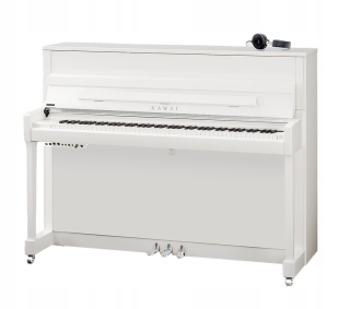 Kawai K 300 klavírna biela lesk + chróm + systém ATX4