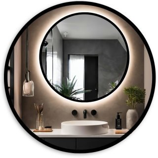Zrkadlo Metanoia Mirrors Led nástenný kruhový rám MDF 1000 x 1000 mm