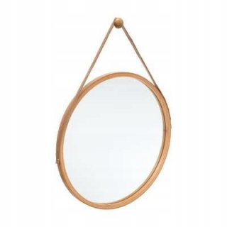 okrúhle nástenné zrkadlo ZAVESENÉ NA POPRUHU, 38cm