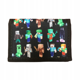 Detská peňaženka - peňaženka Minecraft skladacia peňaženka vzor PIKS